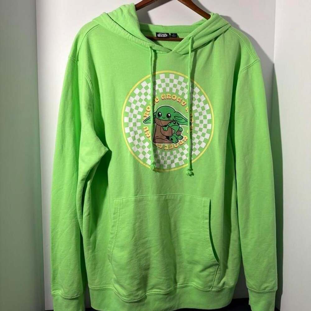Star Wars Grogu Hoodie Size XL Lime Green Mandalorian Baby Yoda
